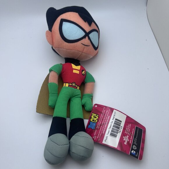 Lot 3 Toy Factory Teen Titans Go Plush Beast Boy, Robin, Cyborg Cartoon Network - Picture 8 of 14